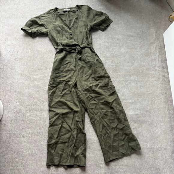 Whistles Olive Green Linen Jumpsuit - Picture 1 of 4